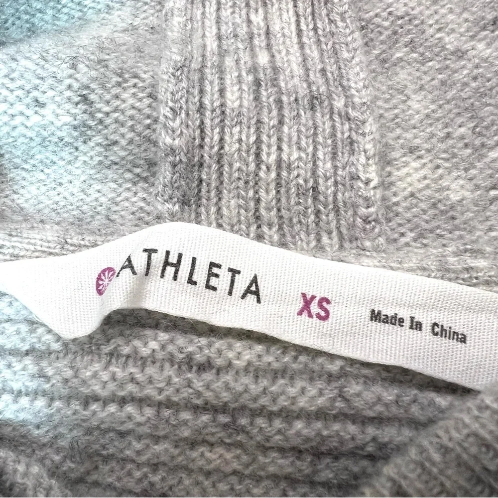 Athleta 100% Cashmere Knit Hoodie Sweater Heather Gray Size X-Small - Picture 9 of 12
